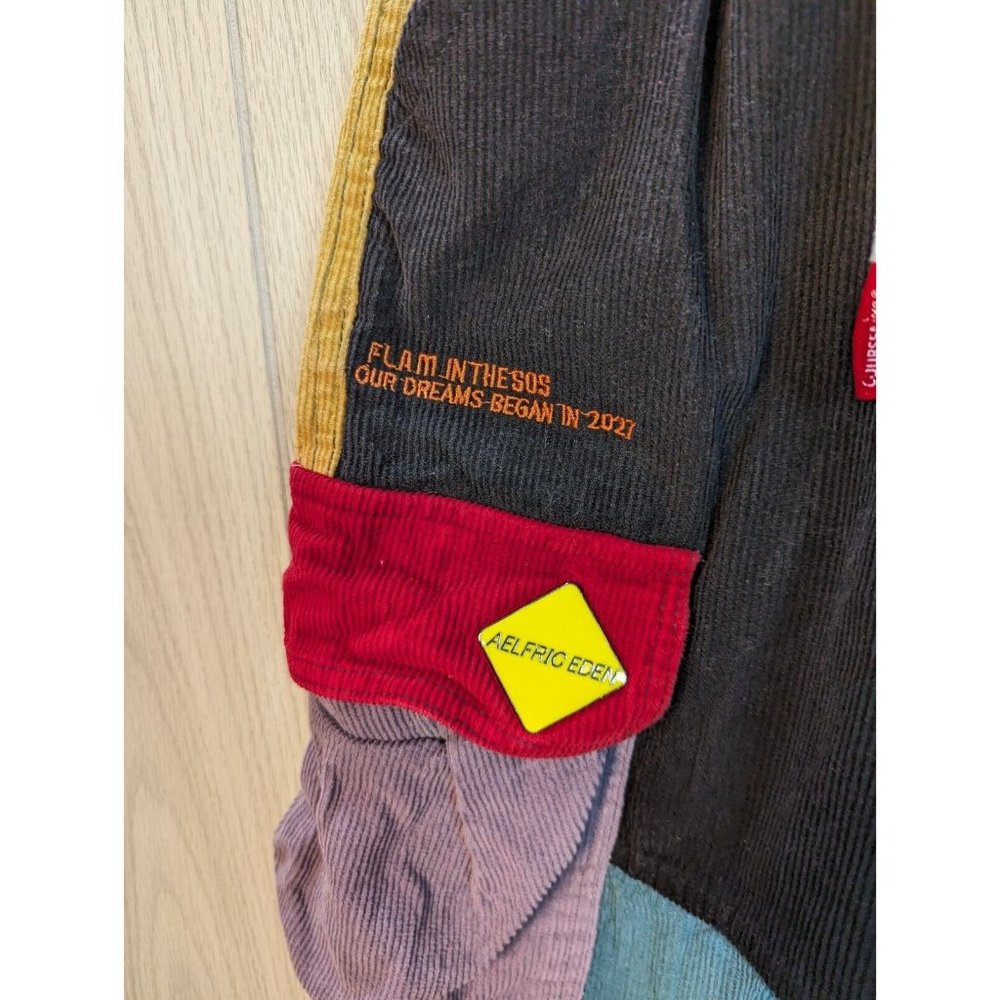 COURSEMYS AELFRIC EDEN Corduroy Patchwork Color Block Cargo Pants M 25” Waist - Picture 4 of 12